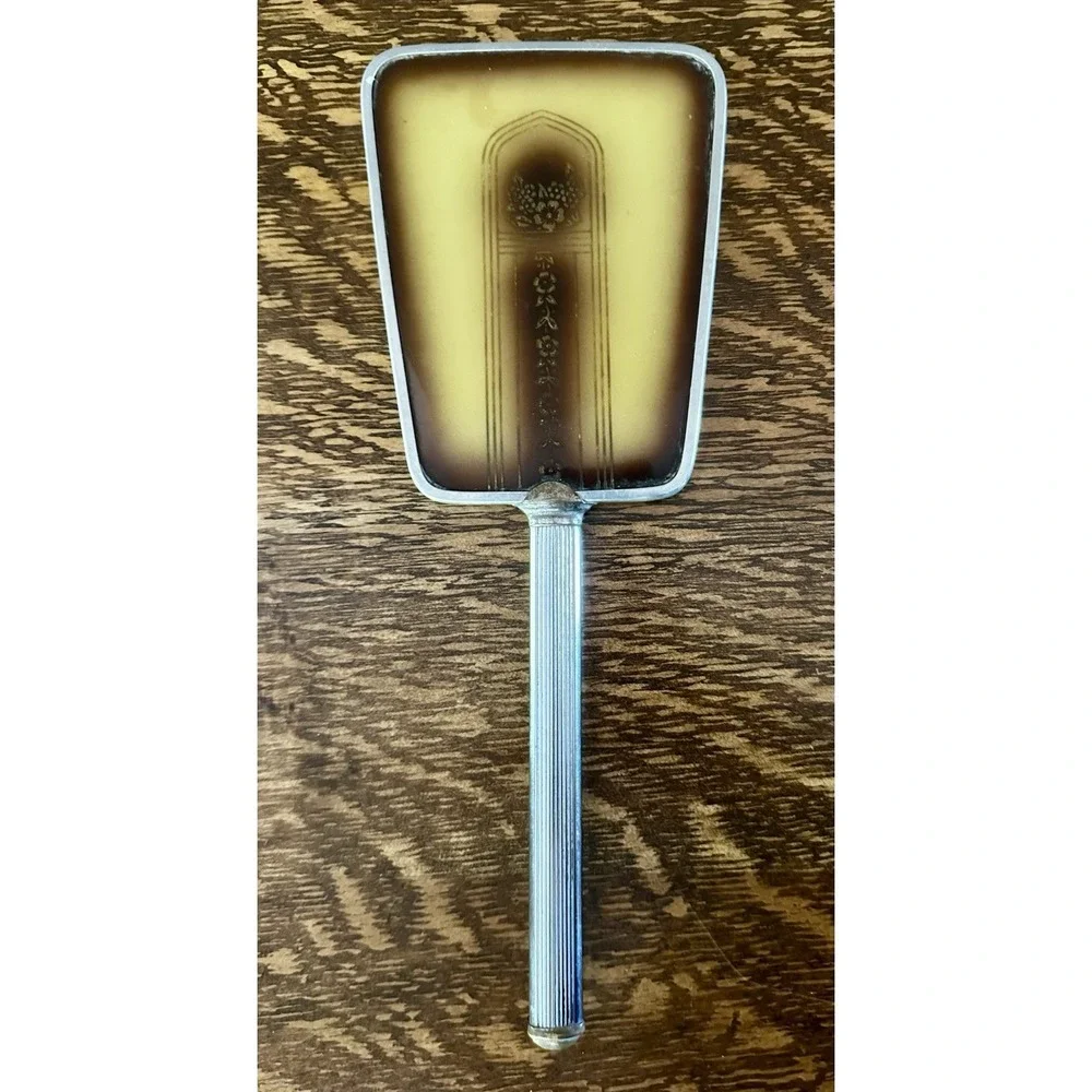 Vintage Antique Old Hand Held Vanity Mirror